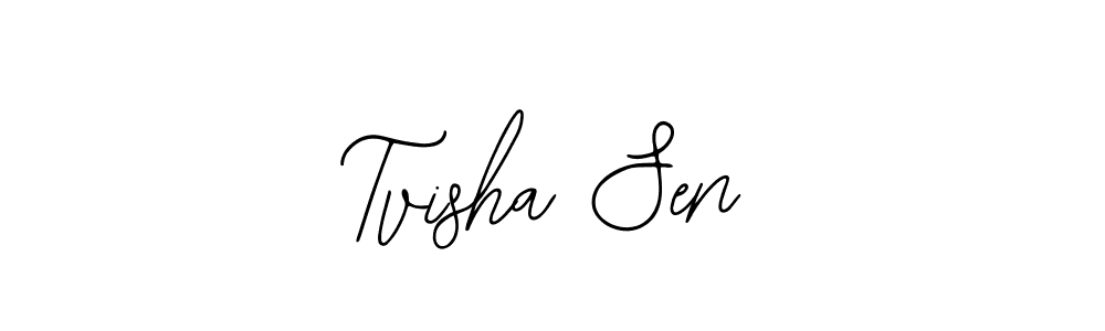 You should practise on your own different ways (Bearetta-2O07w) to write your name (Tvisha Sen) in signature. don't let someone else do it for you. Tvisha Sen signature style 12 images and pictures png