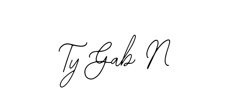 You should practise on your own different ways (Bearetta-2O07w) to write your name (Ty Gab N) in signature. don't let someone else do it for you. Ty Gab N signature style 12 images and pictures png