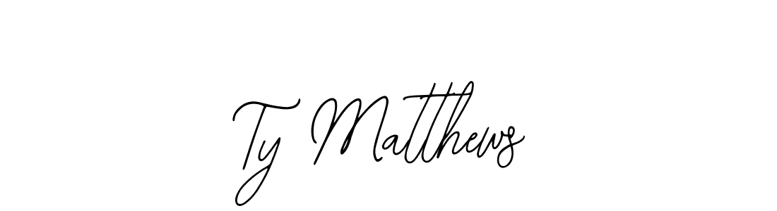 How to make Ty Matthews name signature. Use Bearetta-2O07w style for creating short signs online. This is the latest handwritten sign. Ty Matthews signature style 12 images and pictures png