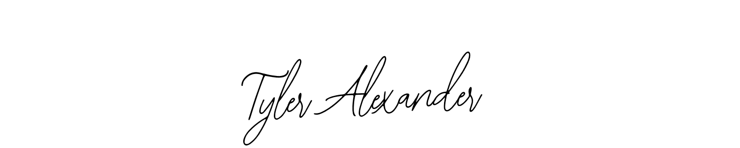 How to make Tyler Alexander name signature. Use Bearetta-2O07w style for creating short signs online. This is the latest handwritten sign. Tyler Alexander signature style 12 images and pictures png