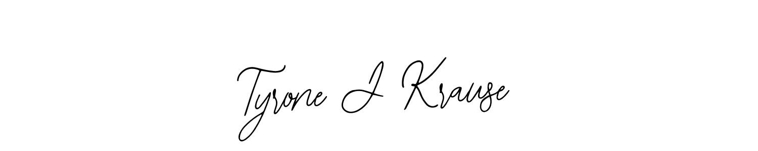 How to make Tyrone J Krause name signature. Use Bearetta-2O07w style for creating short signs online. This is the latest handwritten sign. Tyrone J Krause signature style 12 images and pictures png