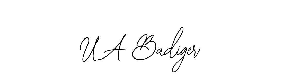 Design your own signature with our free online signature maker. With this signature software, you can create a handwritten (Bearetta-2O07w) signature for name U A Badiger. U A Badiger signature style 12 images and pictures png