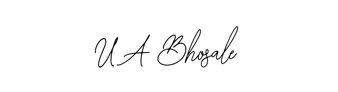 Make a beautiful signature design for name U A Bhosale. With this signature (Bearetta-2O07w) style, you can create a handwritten signature for free. U A Bhosale signature style 12 images and pictures png