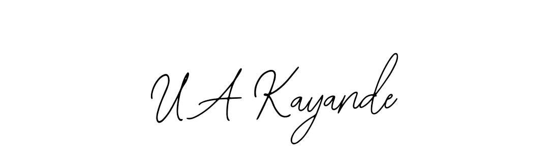 This is the best signature style for the U A Kayande name. Also you like these signature font (Bearetta-2O07w). Mix name signature. U A Kayande signature style 12 images and pictures png