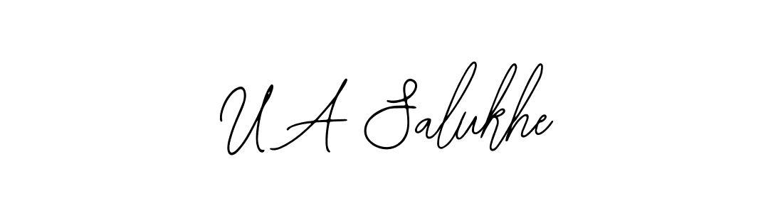 The best way (Bearetta-2O07w) to make a short signature is to pick only two or three words in your name. The name U A Salukhe include a total of six letters. For converting this name. U A Salukhe signature style 12 images and pictures png
