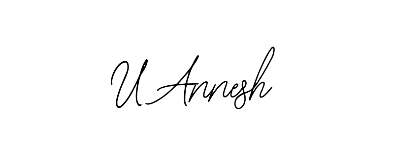How to make U Annesh name signature. Use Bearetta-2O07w style for creating short signs online. This is the latest handwritten sign. U Annesh signature style 12 images and pictures png