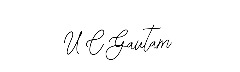 Design your own signature with our free online signature maker. With this signature software, you can create a handwritten (Bearetta-2O07w) signature for name U C Gautam. U C Gautam signature style 12 images and pictures png