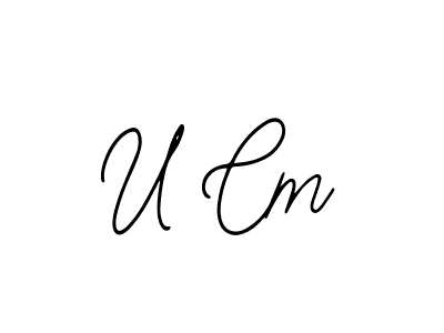 Also we have U Cm name is the best signature style. Create professional handwritten signature collection using Bearetta-2O07w autograph style. U Cm signature style 12 images and pictures png
