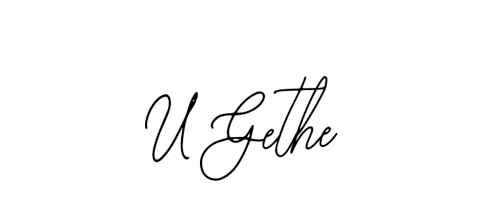 How to make U Gethe signature? Bearetta-2O07w is a professional autograph style. Create handwritten signature for U Gethe name. U Gethe signature style 12 images and pictures png