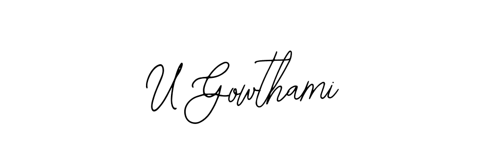 The best way (Bearetta-2O07w) to make a short signature is to pick only two or three words in your name. The name U Gowthami include a total of six letters. For converting this name. U Gowthami signature style 12 images and pictures png