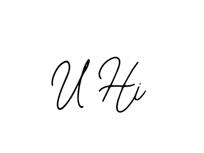 Also we have U Hi name is the best signature style. Create professional handwritten signature collection using Bearetta-2O07w autograph style. U Hi signature style 12 images and pictures png