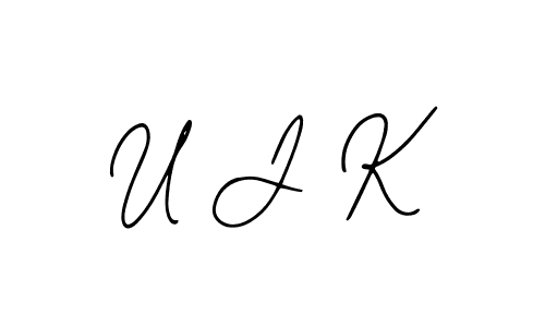 You should practise on your own different ways (Bearetta-2O07w) to write your name (U J K) in signature. don't let someone else do it for you. U J K signature style 12 images and pictures png