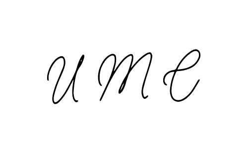 You should practise on your own different ways (Bearetta-2O07w) to write your name (U M C) in signature. don't let someone else do it for you. U M C signature style 12 images and pictures png