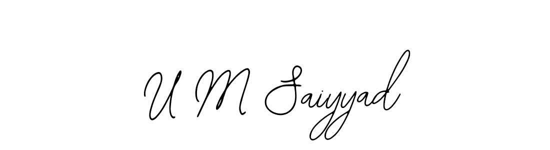 Similarly Bearetta-2O07w is the best handwritten signature design. Signature creator online .You can use it as an online autograph creator for name U M Saiyyad. U M Saiyyad signature style 12 images and pictures png