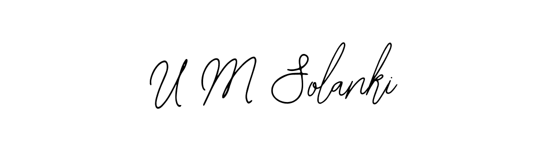 The best way (Bearetta-2O07w) to make a short signature is to pick only two or three words in your name. The name U M Solanki include a total of six letters. For converting this name. U M Solanki signature style 12 images and pictures png