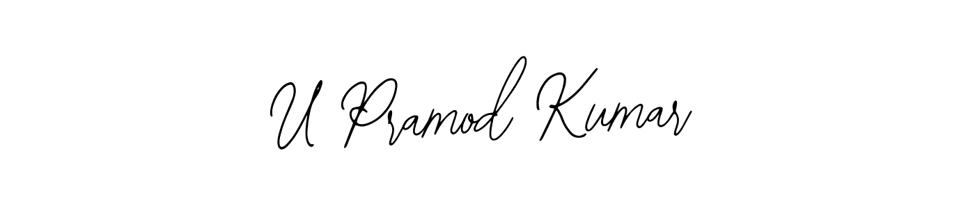 Design your own signature with our free online signature maker. With this signature software, you can create a handwritten (Bearetta-2O07w) signature for name U Pramod Kumar. U Pramod Kumar signature style 12 images and pictures png