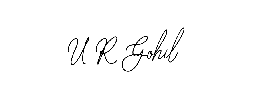 You should practise on your own different ways (Bearetta-2O07w) to write your name (U R Gohil) in signature. don't let someone else do it for you. U R Gohil signature style 12 images and pictures png