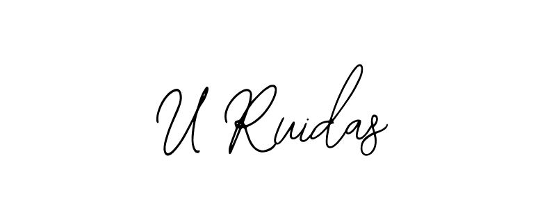 if you are searching for the best signature style for your name U Ruidas. so please give up your signature search. here we have designed multiple signature styles  using Bearetta-2O07w. U Ruidas signature style 12 images and pictures png