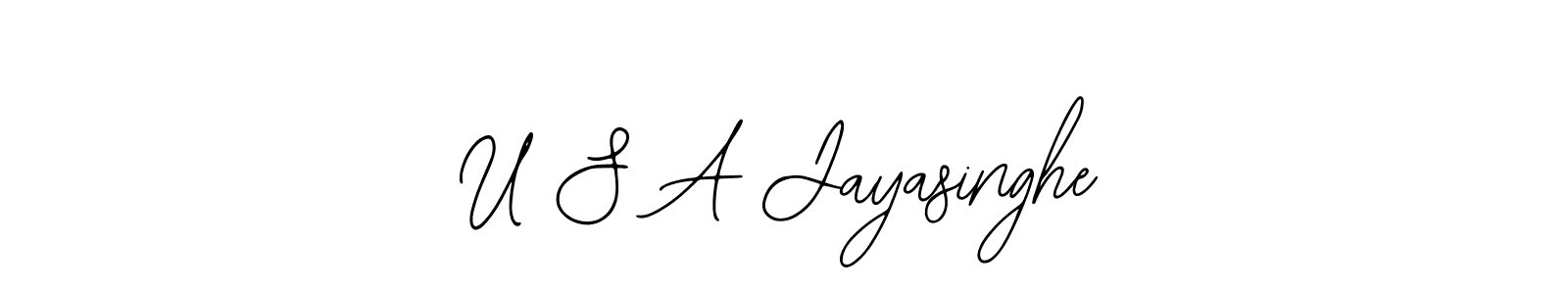 You can use this online signature creator to create a handwritten signature for the name U S A Jayasinghe. This is the best online autograph maker. U S A Jayasinghe signature style 12 images and pictures png