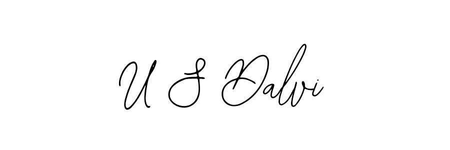 The best way (Bearetta-2O07w) to make a short signature is to pick only two or three words in your name. The name U S Dalvi include a total of six letters. For converting this name. U S Dalvi signature style 12 images and pictures png