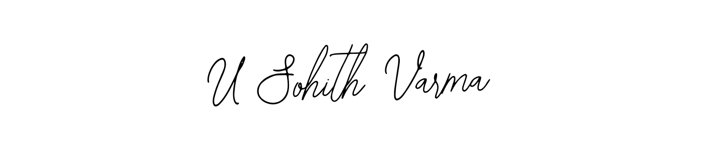 How to make U Sohith Varma name signature. Use Bearetta-2O07w style for creating short signs online. This is the latest handwritten sign. U Sohith Varma signature style 12 images and pictures png