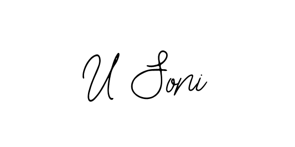 Make a beautiful signature design for name U Soni. With this signature (Bearetta-2O07w) style, you can create a handwritten signature for free. U Soni signature style 12 images and pictures png