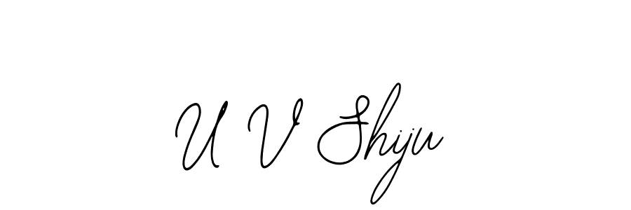 You should practise on your own different ways (Bearetta-2O07w) to write your name (U V Shiju) in signature. don't let someone else do it for you. U V Shiju signature style 12 images and pictures png