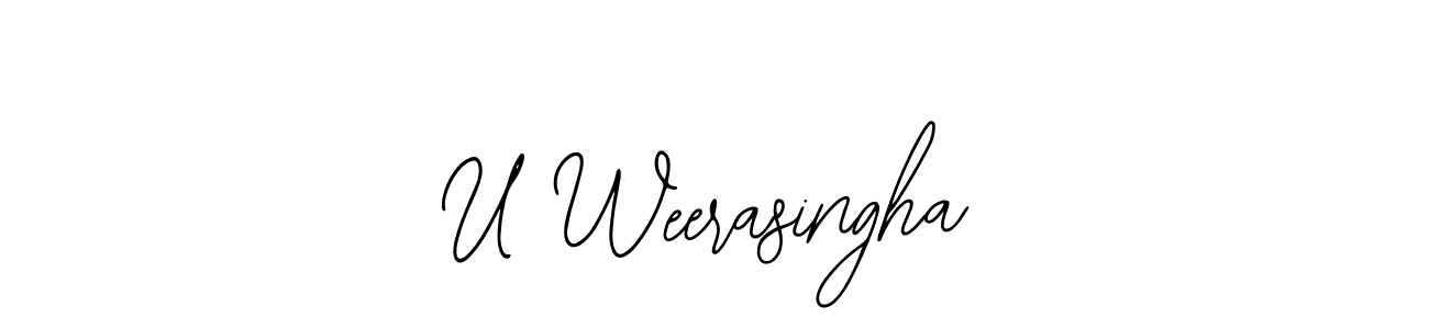 Use a signature maker to create a handwritten signature online. With this signature software, you can design (Bearetta-2O07w) your own signature for name U Weerasingha. U Weerasingha signature style 12 images and pictures png