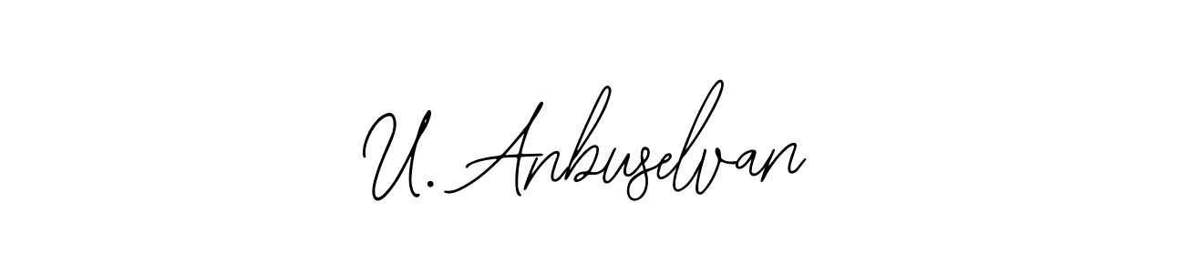 if you are searching for the best signature style for your name U. Anbuselvan. so please give up your signature search. here we have designed multiple signature styles  using Bearetta-2O07w. U. Anbuselvan signature style 12 images and pictures png