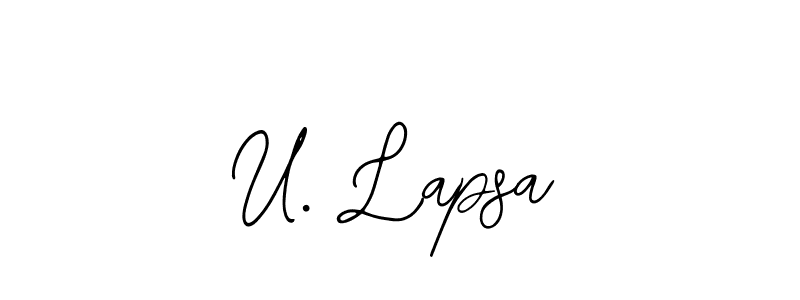 Bearetta-2O07w is a professional signature style that is perfect for those who want to add a touch of class to their signature. It is also a great choice for those who want to make their signature more unique. Get U. Lapsa name to fancy signature for free. U. Lapsa signature style 12 images and pictures png