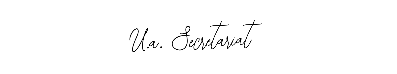 The best way (Bearetta-2O07w) to make a short signature is to pick only two or three words in your name. The name U.a. Secretariat include a total of six letters. For converting this name. U.a. Secretariat signature style 12 images and pictures png