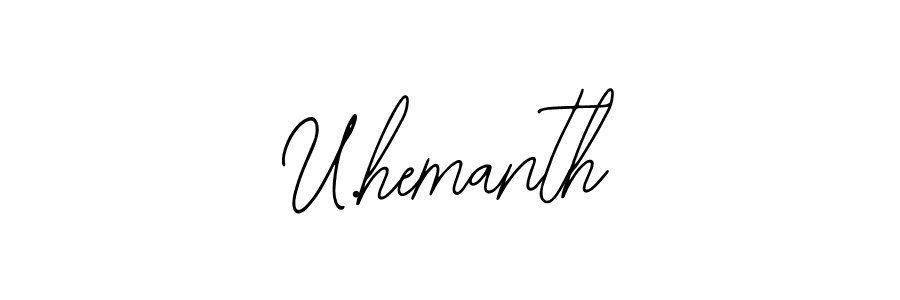 The best way (Bearetta-2O07w) to make a short signature is to pick only two or three words in your name. The name U.hemanth include a total of six letters. For converting this name. U.hemanth signature style 12 images and pictures png
