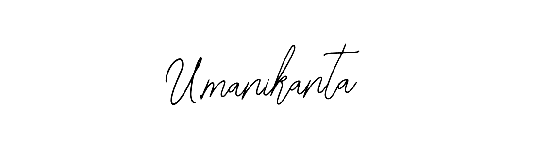 How to make U.manikanta name signature. Use Bearetta-2O07w style for creating short signs online. This is the latest handwritten sign. U.manikanta signature style 12 images and pictures png