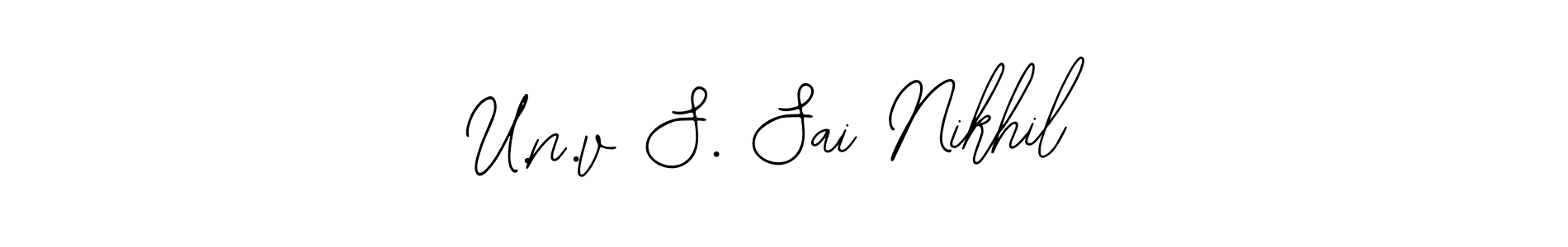 Create a beautiful signature design for name U.n.v S. Sai Nikhil. With this signature (Bearetta-2O07w) fonts, you can make a handwritten signature for free. U.n.v S. Sai Nikhil signature style 12 images and pictures png