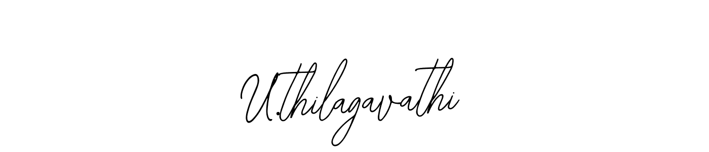 The best way (Bearetta-2O07w) to make a short signature is to pick only two or three words in your name. The name U.thilagavathi include a total of six letters. For converting this name. U.thilagavathi signature style 12 images and pictures png