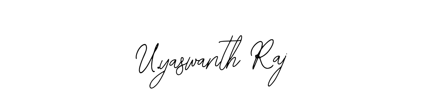 Use a signature maker to create a handwritten signature online. With this signature software, you can design (Bearetta-2O07w) your own signature for name U.yaswanth Raj. U.yaswanth Raj signature style 12 images and pictures png