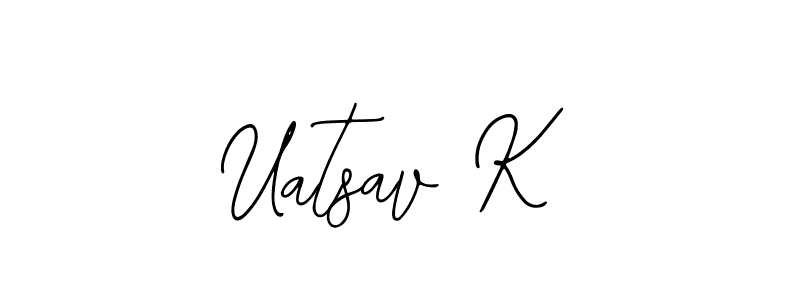 Use a signature maker to create a handwritten signature online. With this signature software, you can design (Bearetta-2O07w) your own signature for name Uatsav K. Uatsav K signature style 12 images and pictures png