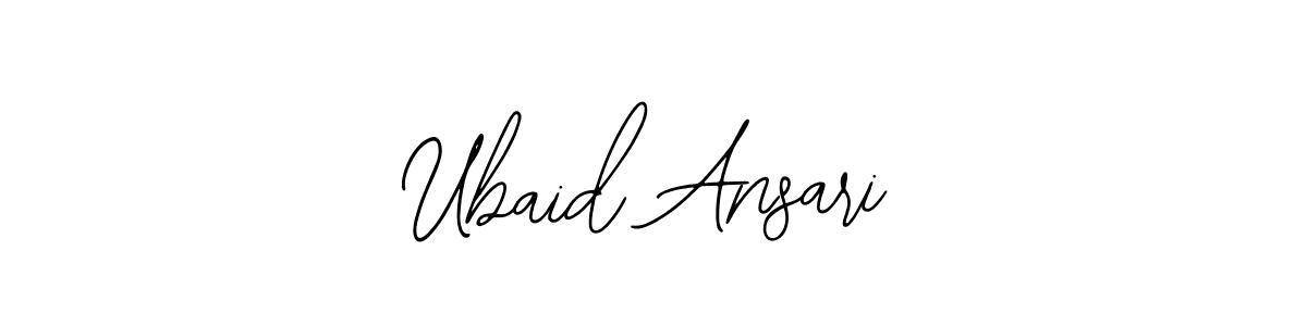 Bearetta-2O07w is a professional signature style that is perfect for those who want to add a touch of class to their signature. It is also a great choice for those who want to make their signature more unique. Get Ubaid Ansari name to fancy signature for free. Ubaid Ansari signature style 12 images and pictures png