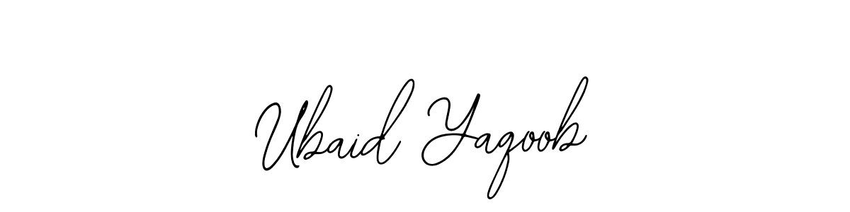 Design your own signature with our free online signature maker. With this signature software, you can create a handwritten (Bearetta-2O07w) signature for name Ubaid Yaqoob. Ubaid Yaqoob signature style 12 images and pictures png
