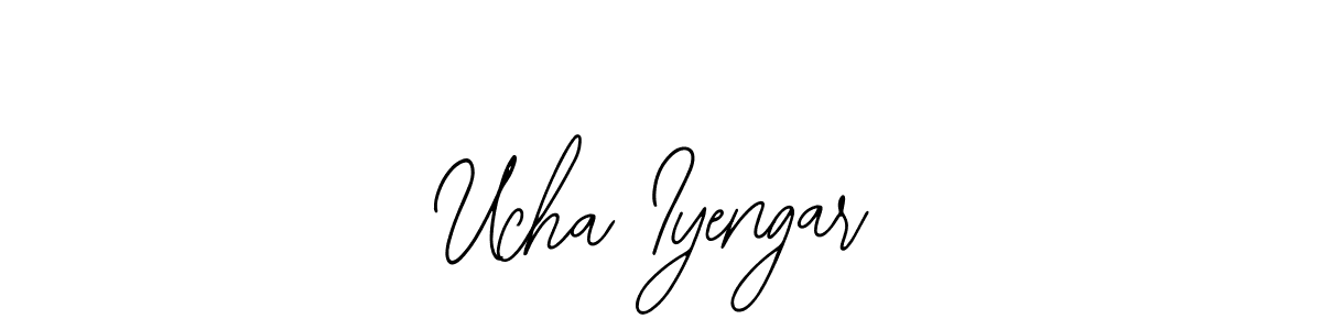 How to make Ucha Iyengar name signature. Use Bearetta-2O07w style for creating short signs online. This is the latest handwritten sign. Ucha Iyengar signature style 12 images and pictures png