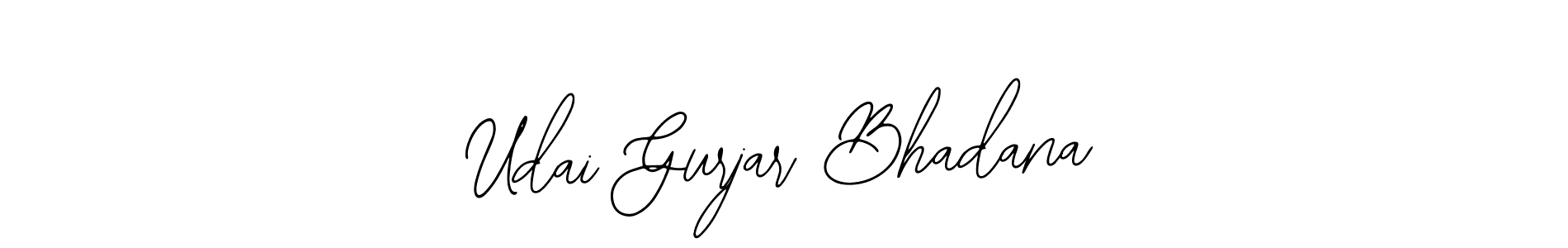 How to make Udai Gurjar Bhadana name signature. Use Bearetta-2O07w style for creating short signs online. This is the latest handwritten sign. Udai Gurjar Bhadana signature style 12 images and pictures png