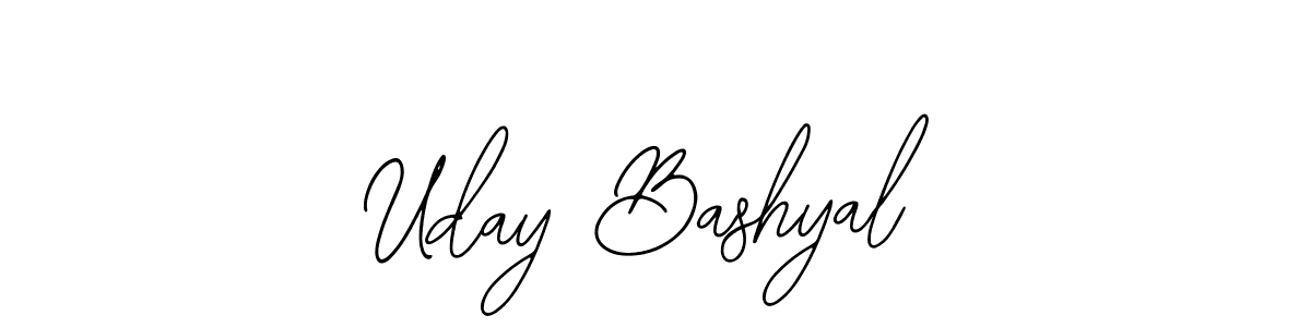 You should practise on your own different ways (Bearetta-2O07w) to write your name (Uday Bashyal) in signature. don't let someone else do it for you. Uday Bashyal signature style 12 images and pictures png