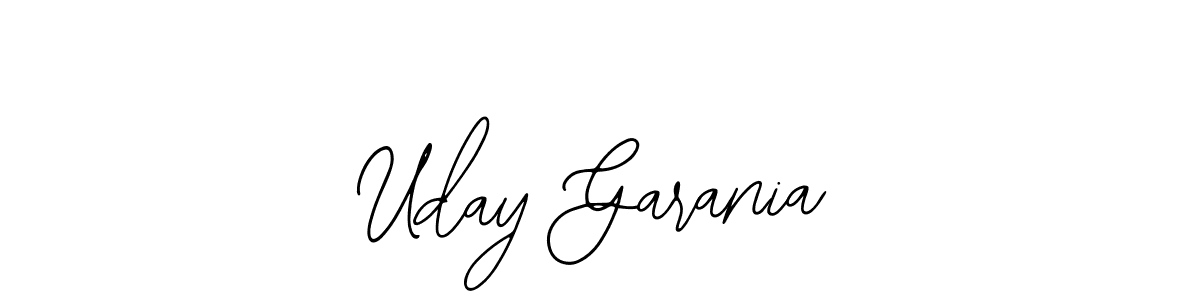 You should practise on your own different ways (Bearetta-2O07w) to write your name (Uday Garania) in signature. don't let someone else do it for you. Uday Garania signature style 12 images and pictures png