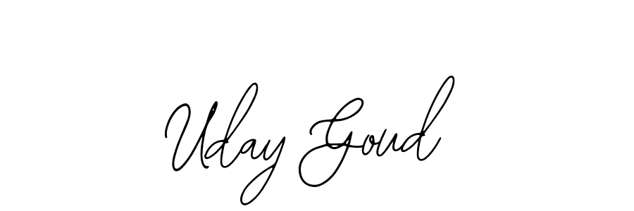 You should practise on your own different ways (Bearetta-2O07w) to write your name (Uday Goud) in signature. don't let someone else do it for you. Uday Goud signature style 12 images and pictures png