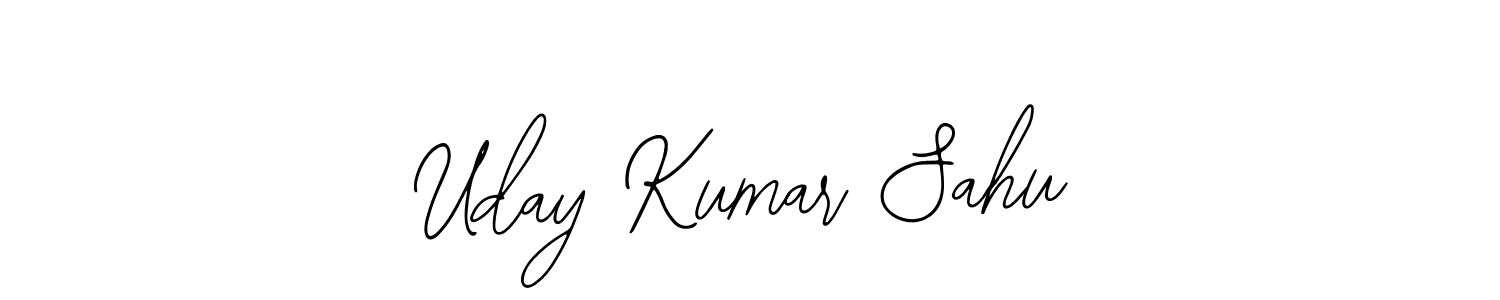 How to make Uday Kumar Sahu name signature. Use Bearetta-2O07w style for creating short signs online. This is the latest handwritten sign. Uday Kumar Sahu signature style 12 images and pictures png