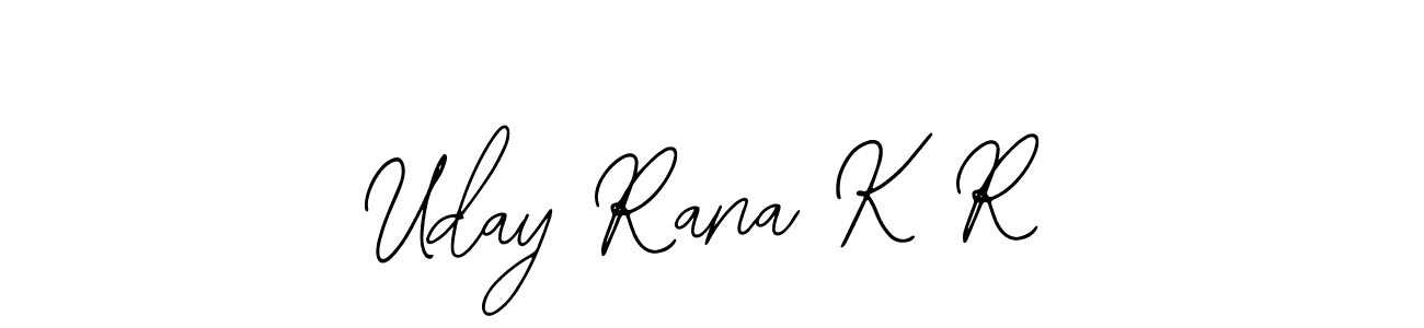 Bearetta-2O07w is a professional signature style that is perfect for those who want to add a touch of class to their signature. It is also a great choice for those who want to make their signature more unique. Get Uday Rana K R name to fancy signature for free. Uday Rana K R signature style 12 images and pictures png