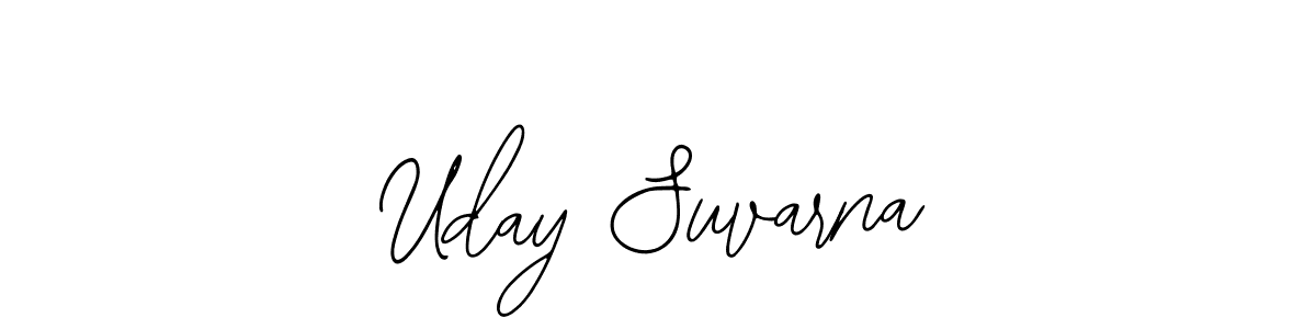 You should practise on your own different ways (Bearetta-2O07w) to write your name (Uday Suvarna) in signature. don't let someone else do it for you. Uday Suvarna signature style 12 images and pictures png