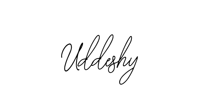 How to make Uddeshy name signature. Use Bearetta-2O07w style for creating short signs online. This is the latest handwritten sign. Uddeshy signature style 12 images and pictures png