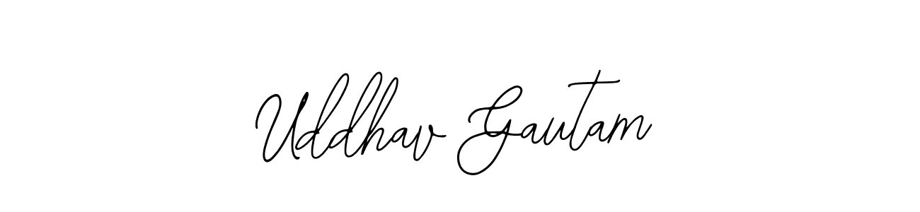 The best way (Bearetta-2O07w) to make a short signature is to pick only two or three words in your name. The name Uddhav Gautam include a total of six letters. For converting this name. Uddhav Gautam signature style 12 images and pictures png