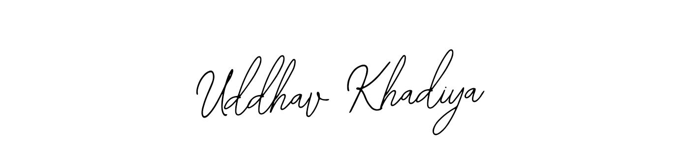 You should practise on your own different ways (Bearetta-2O07w) to write your name (Uddhav Khadiya) in signature. don't let someone else do it for you. Uddhav Khadiya signature style 12 images and pictures png